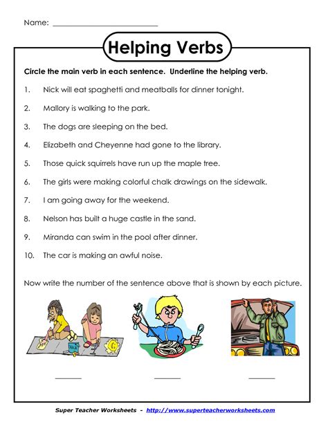 Helping Verbs Worksheets
